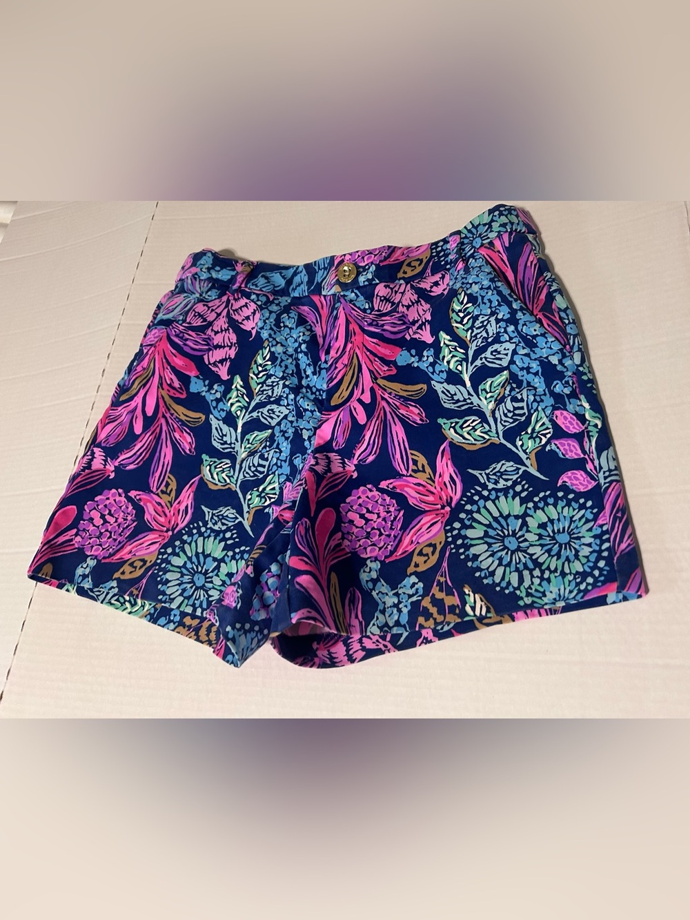 LILLY PULITZER  AEGEAN  NAVY  CALYPSO COAST GRETCHEN HIGH RISE summer  SZ 6